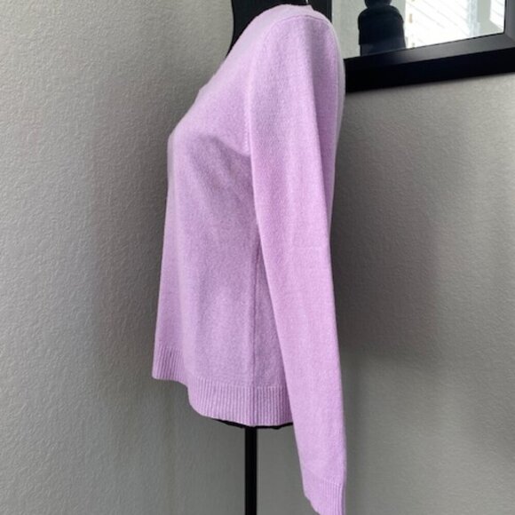 PECK and PECK Lilac Purple Cashmere V Neck Pullover Sweater Medium - Picture 7 of 11